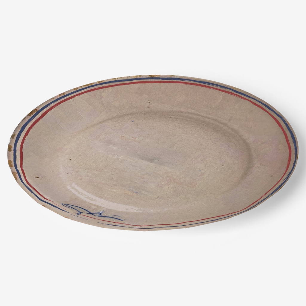 Tricolour Faience Paper Party Plate