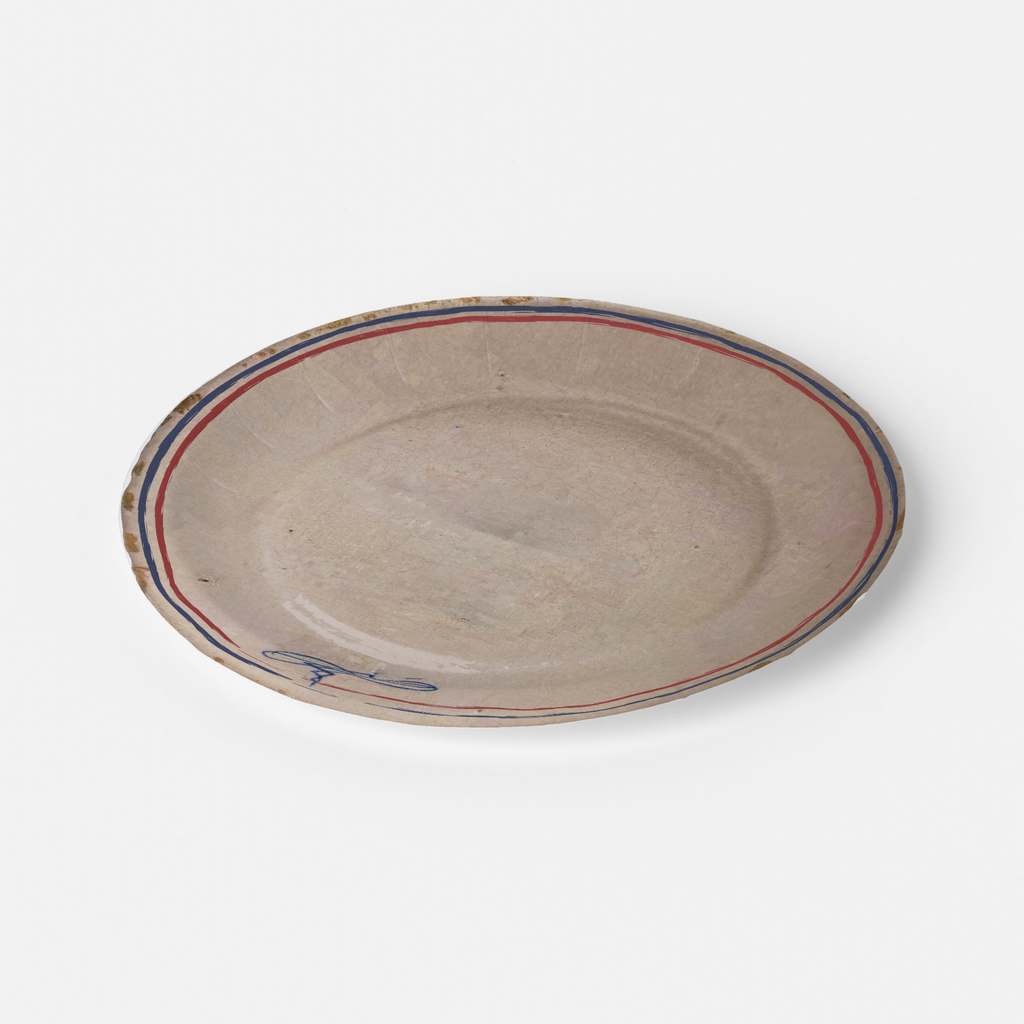 Tricolour Faience Paper Party Plate