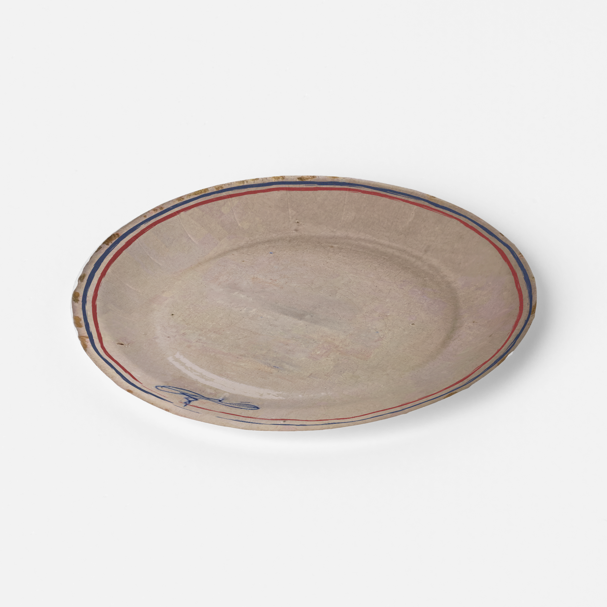 Tricolour Faience Paper Party Plate