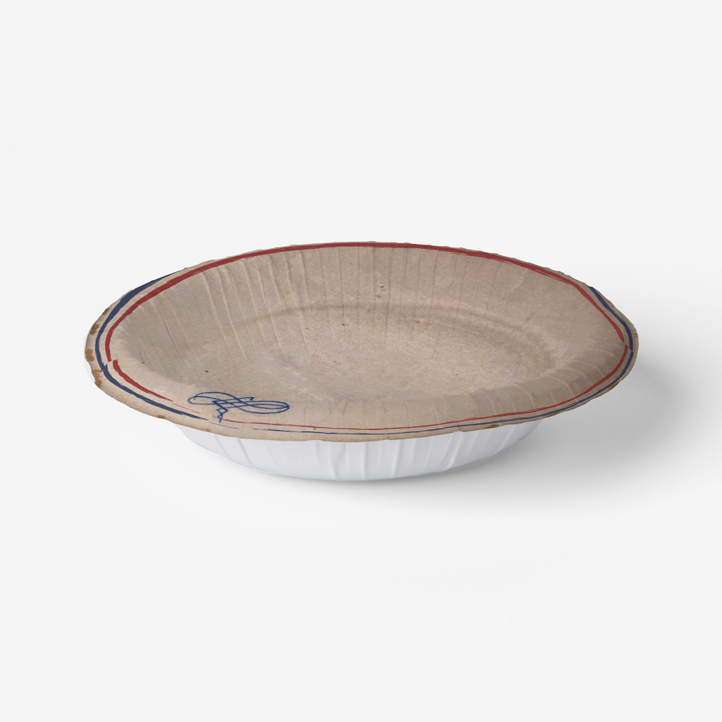 Tricolour Faience Paper Party Plate
