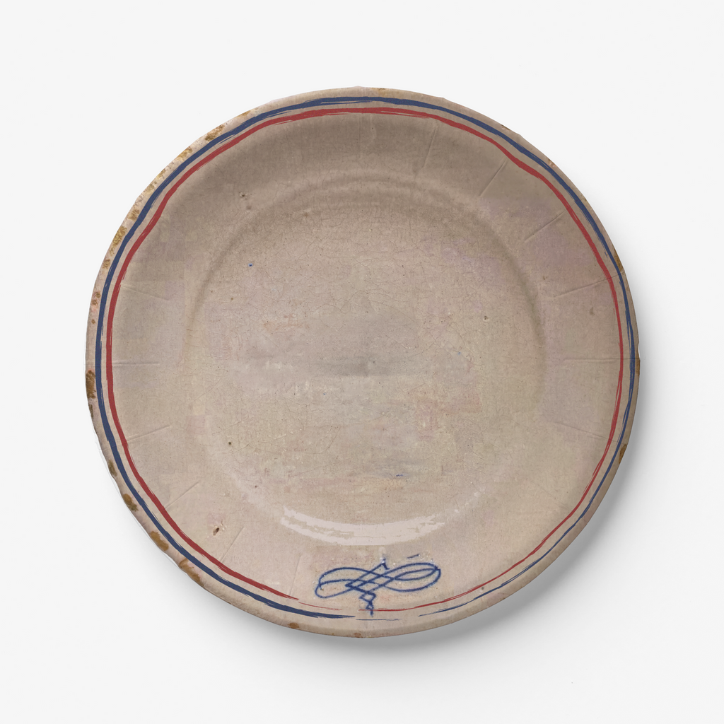 Tricolour Faience Paper Party Plate
