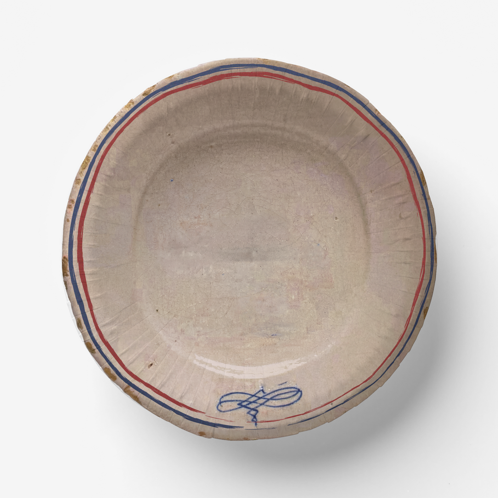 Tricolour Faience Paper Party Plate
