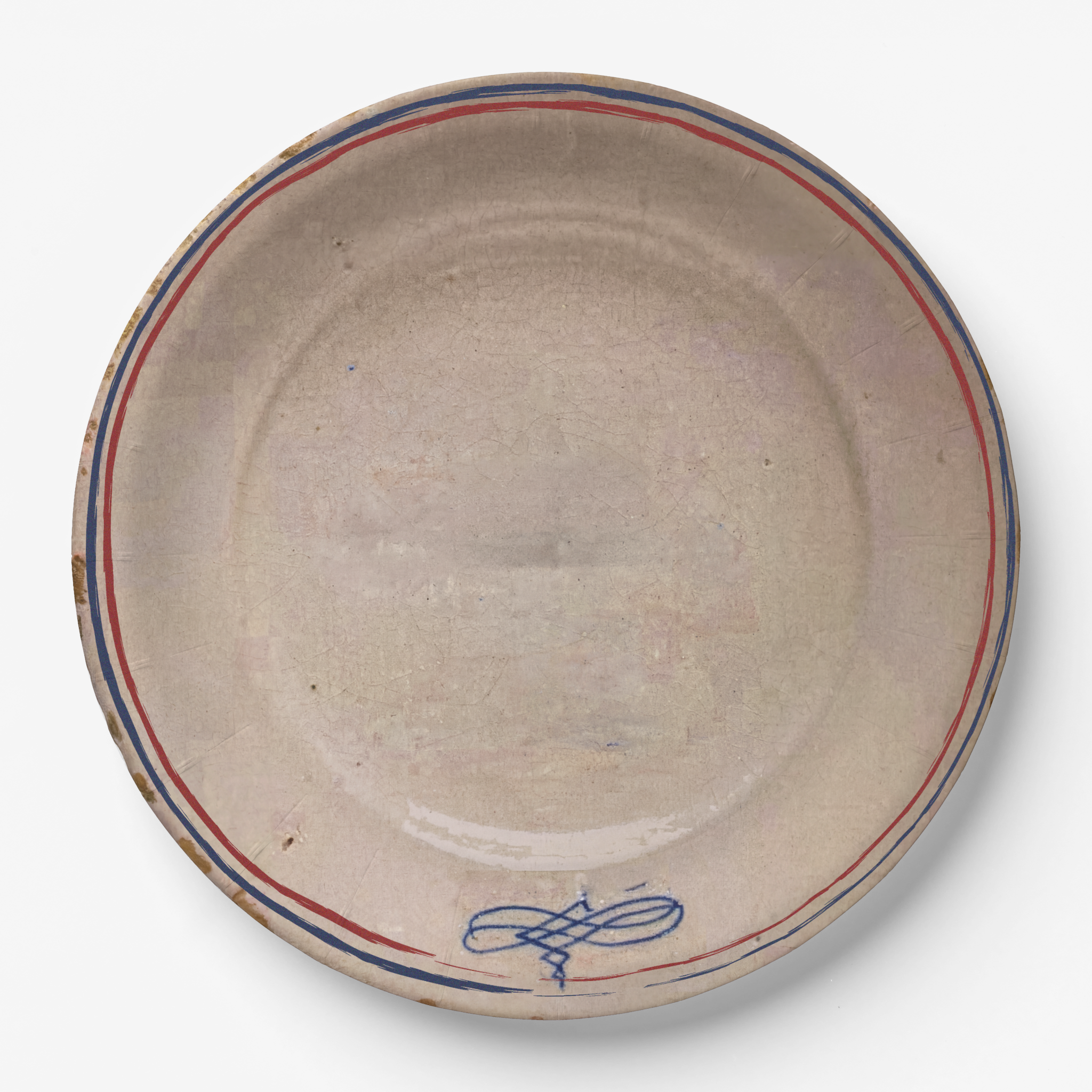 Tricolour Faience Paper Party Plate