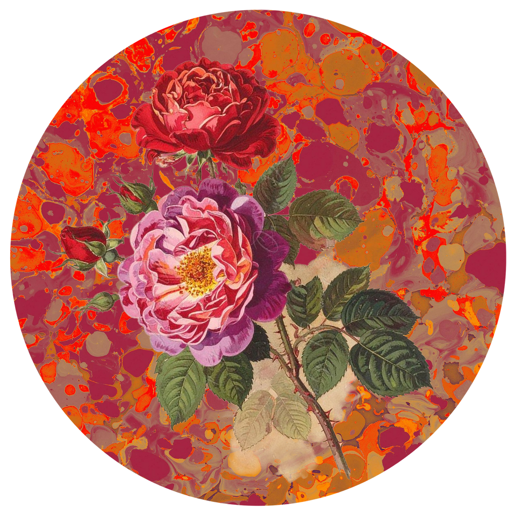 Les Fleurs Crimson Paper Party Plate