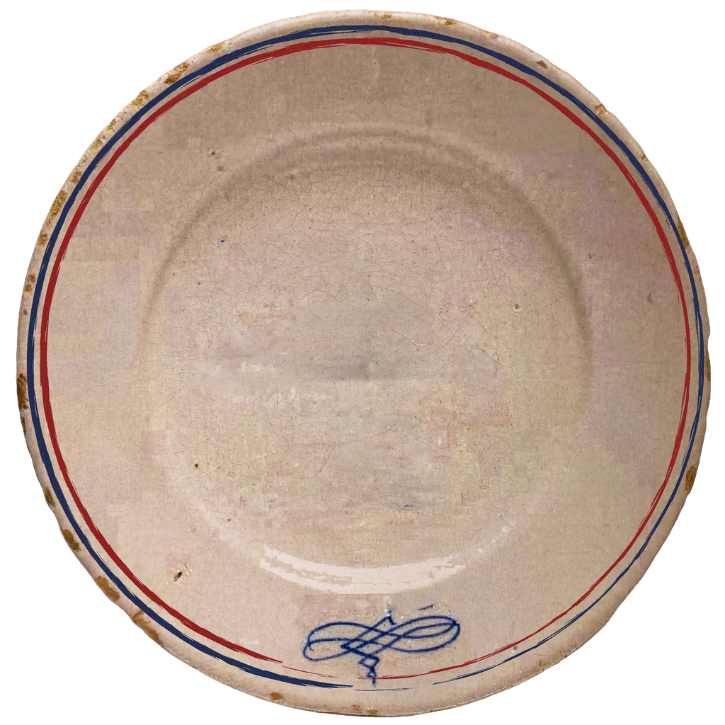 Tricolour Faience Paper Party Plate