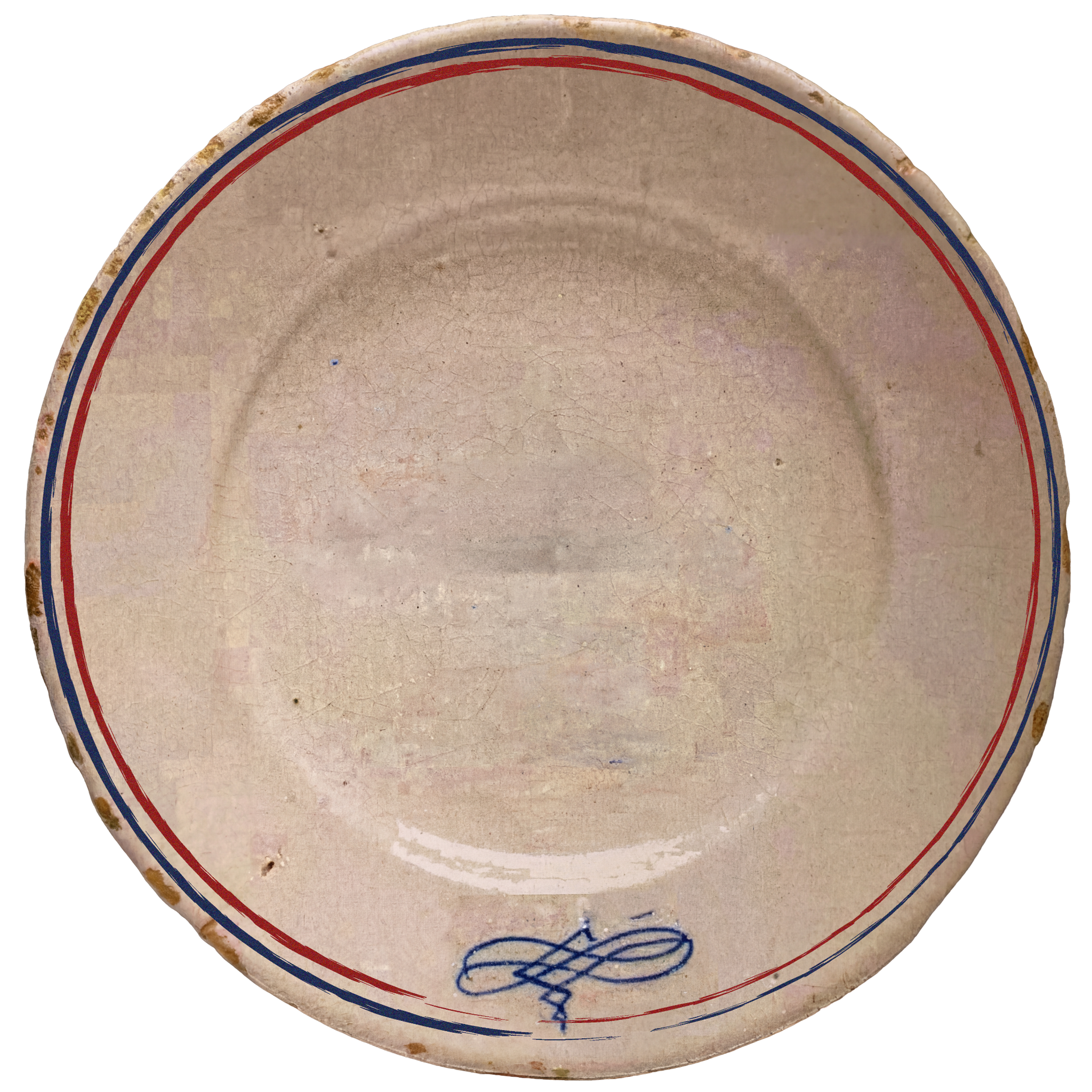 Tricolour Faience Paper Party Plate