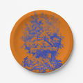 Toile paper plate with blue and orange comlimentary Colors