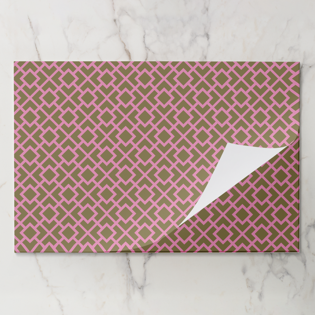 La Chinoiserie Pink Fretwork Paper Placemat (Pad of 25)