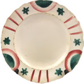 Decorative Paper plate plate with red and green patterns inspired by the French revolution