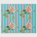 Les Fleurs Aqua stripe table runner