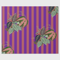 Les Fleurs Aubergine stripe table runner