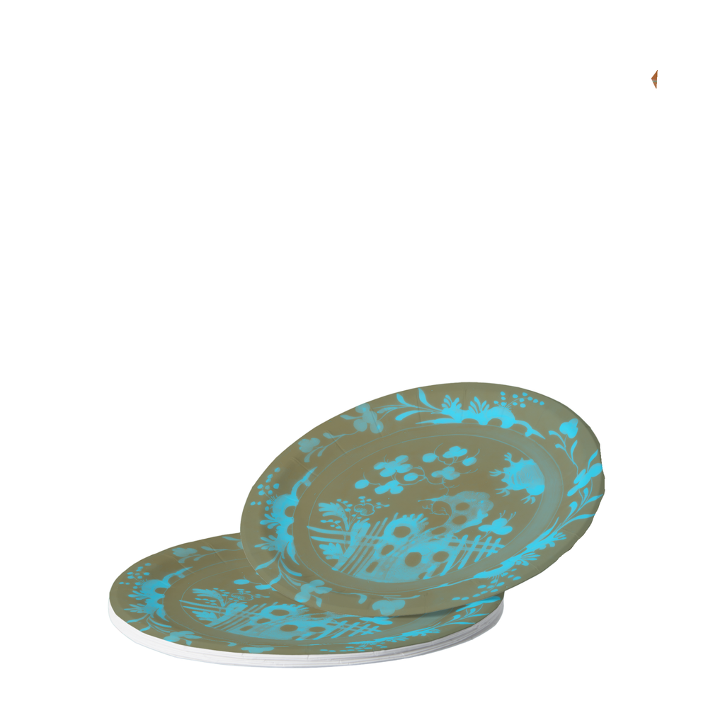 La Chinoiserie Teal chinoiserie garden paper tableware