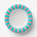 Les Fleurs Aqua radial stripe paper bowl