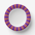 Les Fleurs Aubergine radial stripe paper bowl