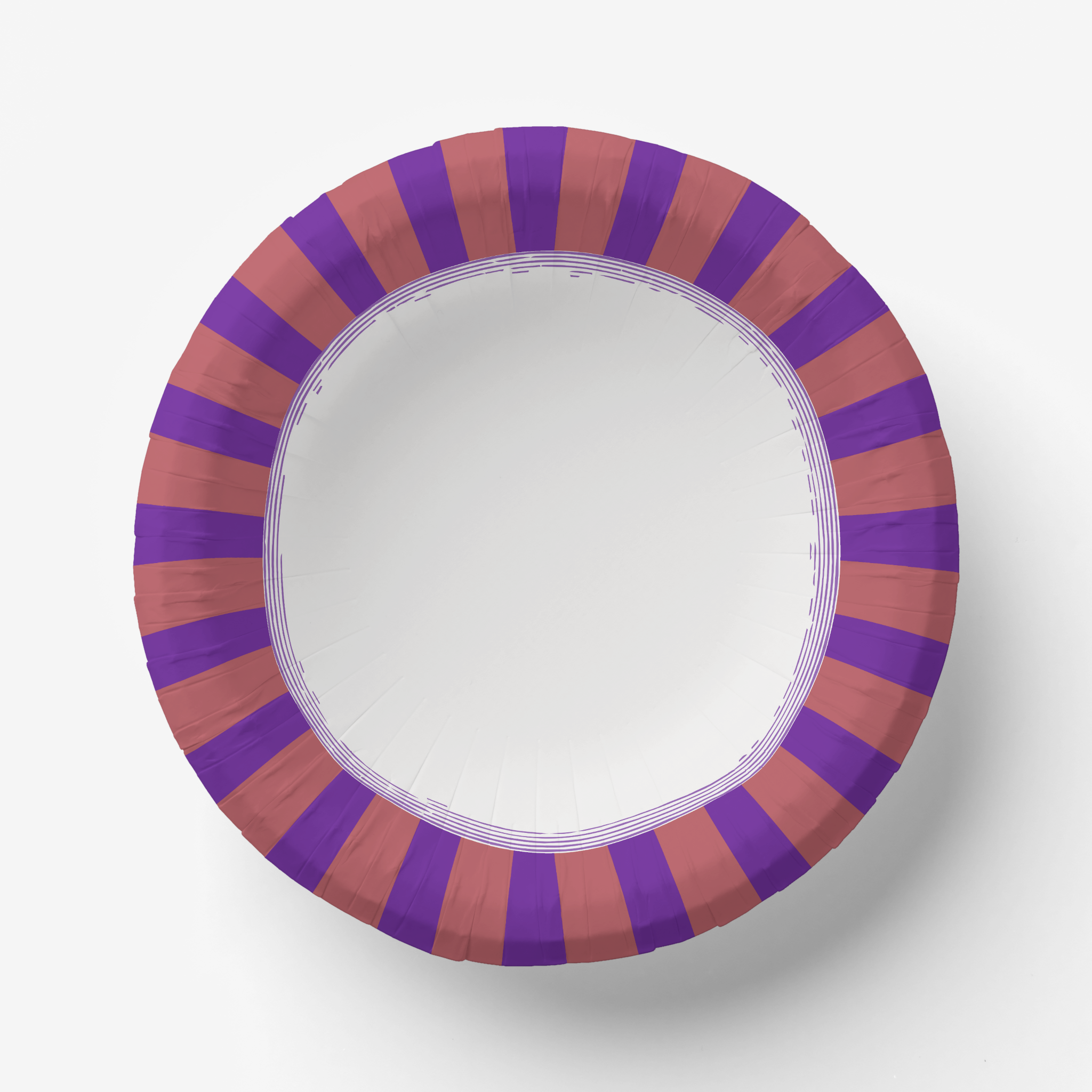 Les Fleurs Aubergine radial stripe paper bowl