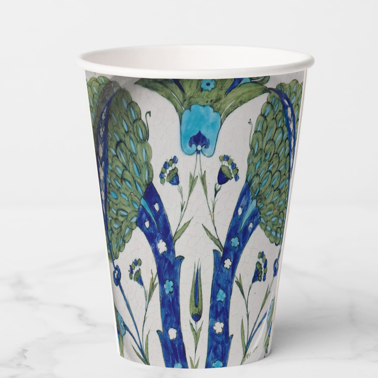 Iznik Garden Floral Paper Party Cup — back
