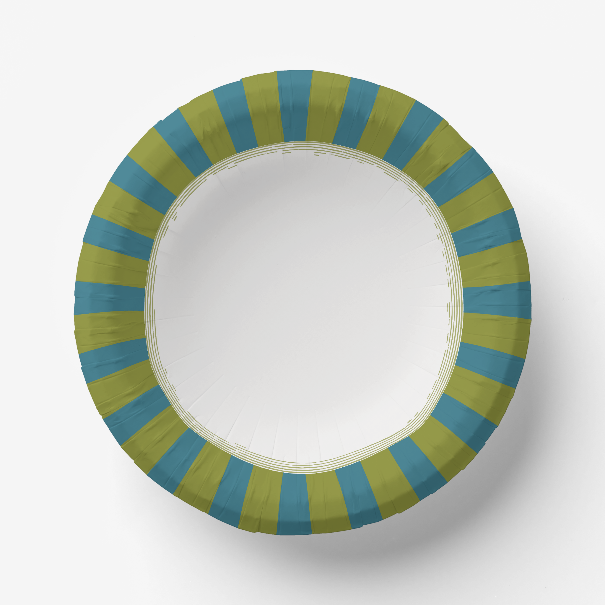 Les Fleurs Teal radial stripe paper bowl