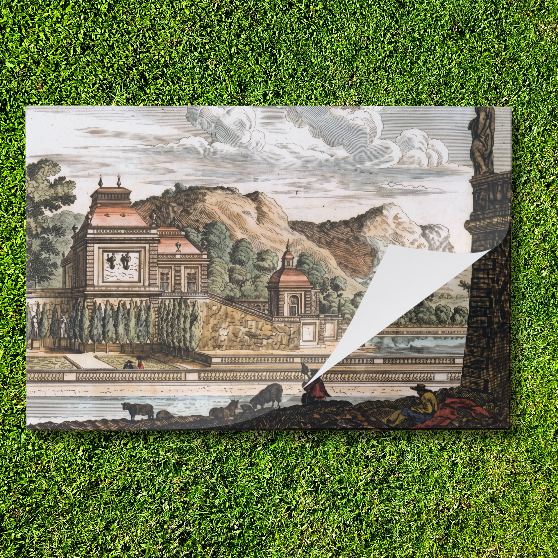 Château à flanc de colline paper placemat — folded