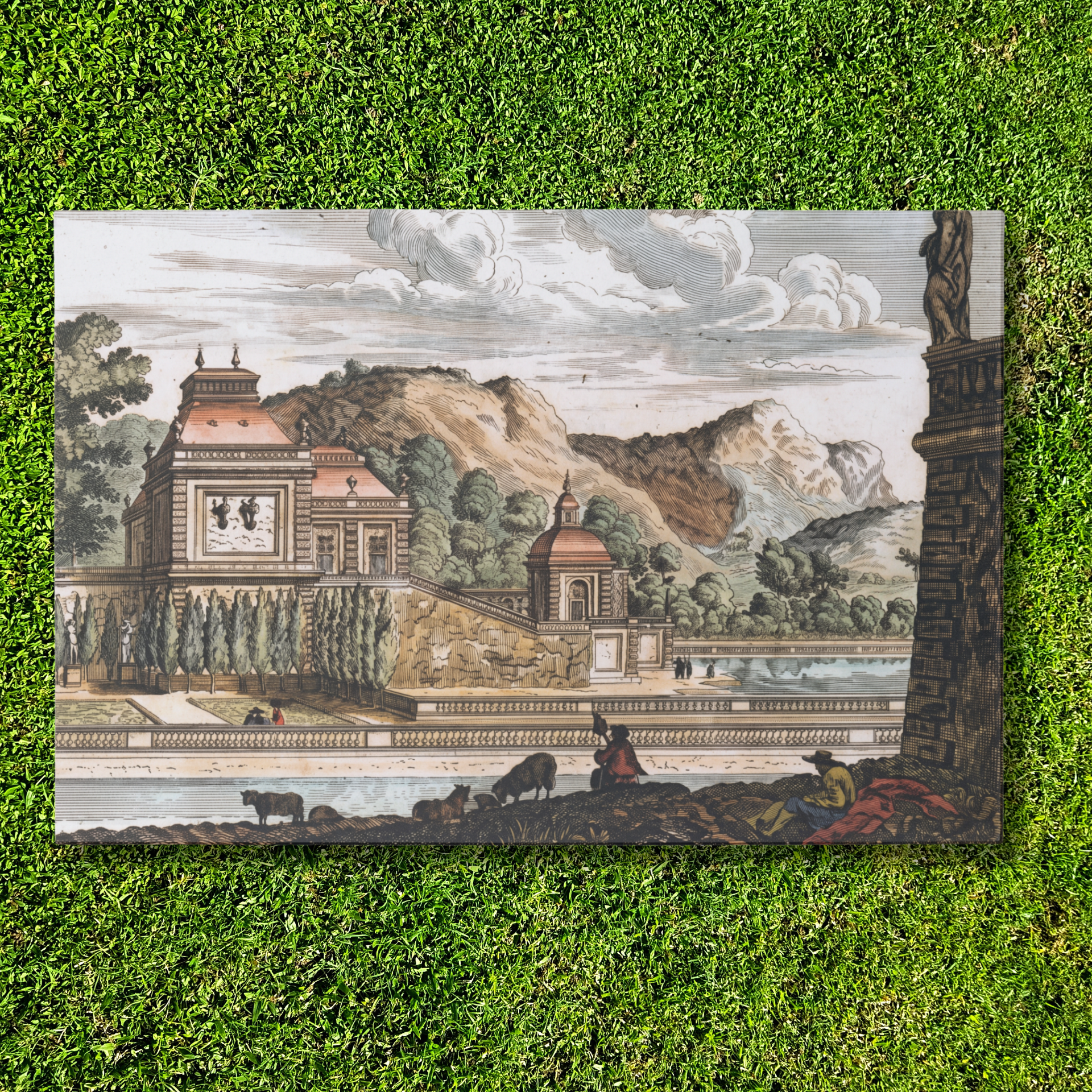 Château à flanc de colline paper placemat — front