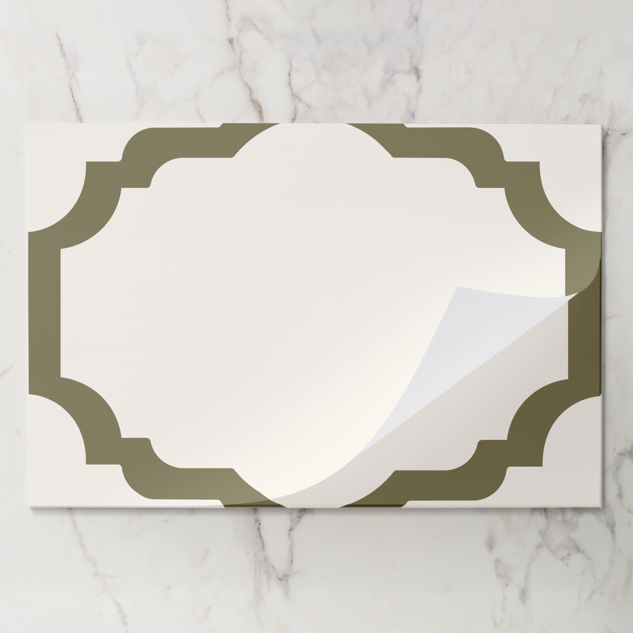 Les Classiques Drab Scallop Paper Placemat
