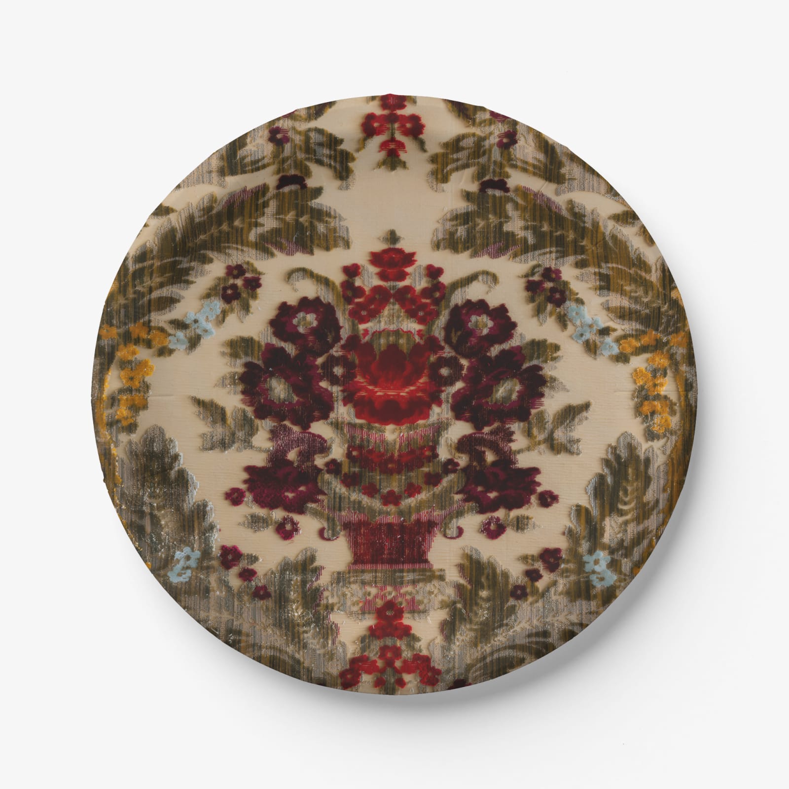 Autumn damask paper plate