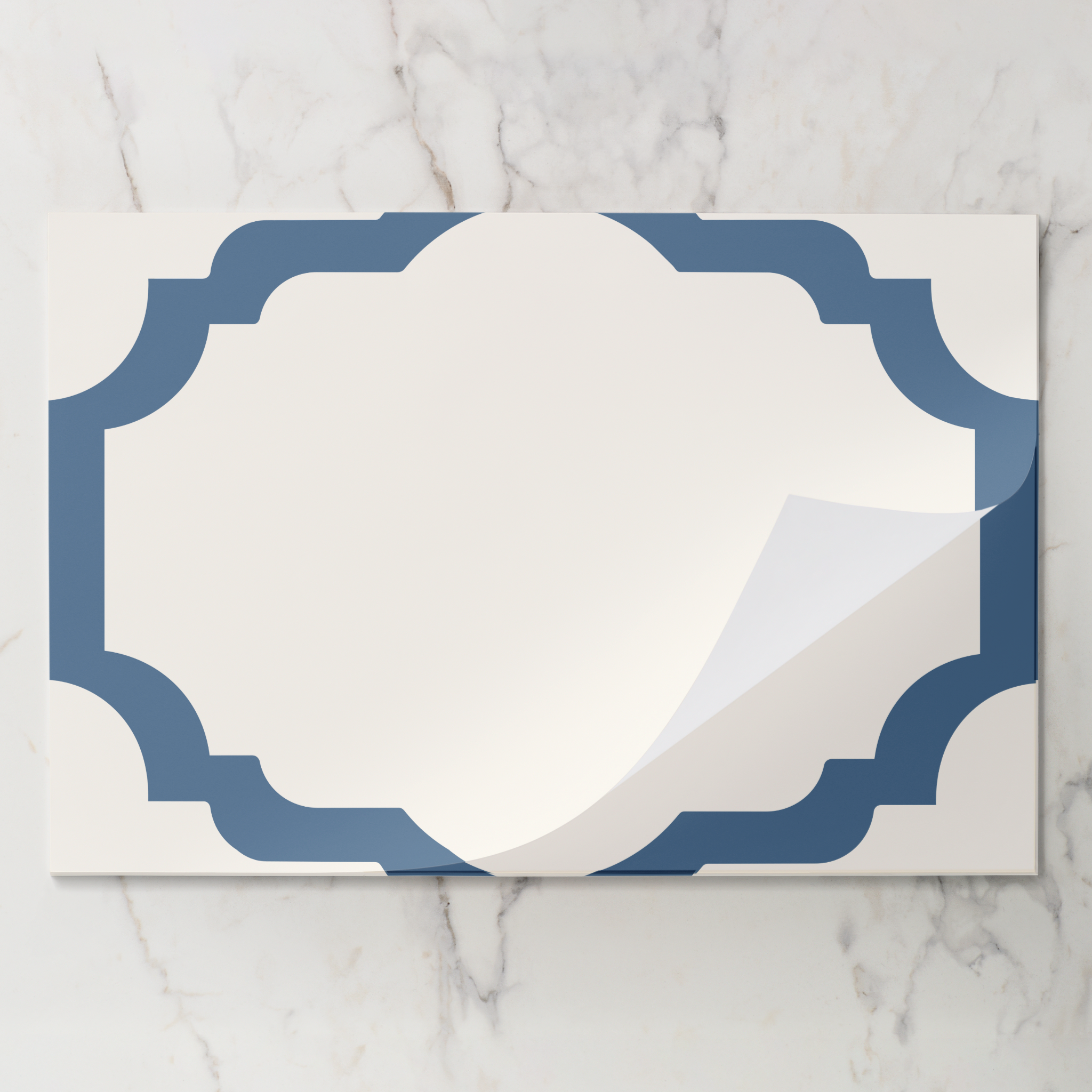 Les Classiques French Blue Scallop Paper Placemat