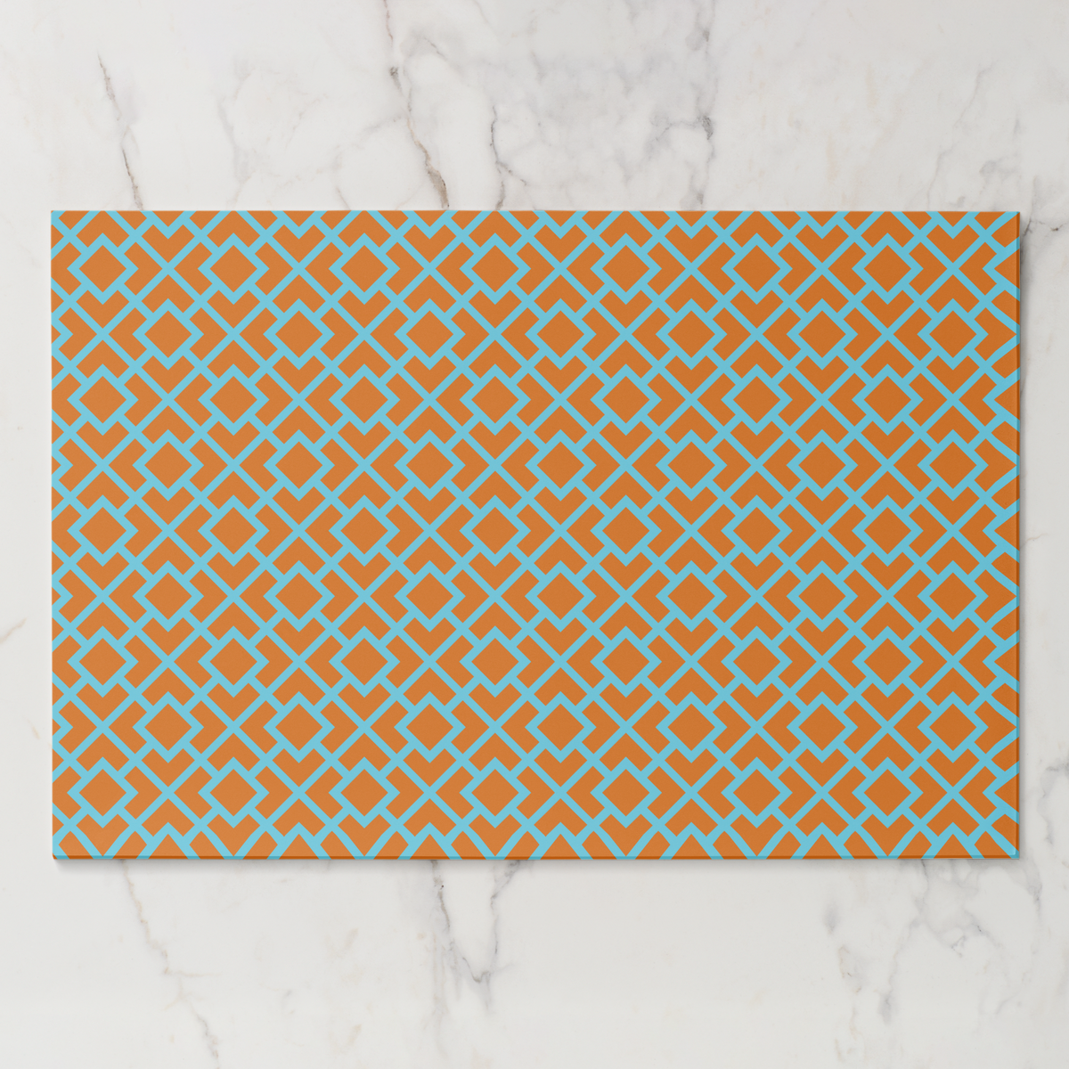 La Chinoiserie Orange Fretwork Paper Placemat (Pad of 25)