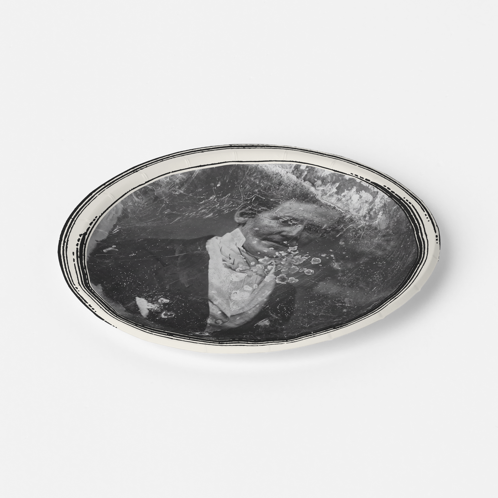 Le Docteur ghost daguerreotype paper plate, angled