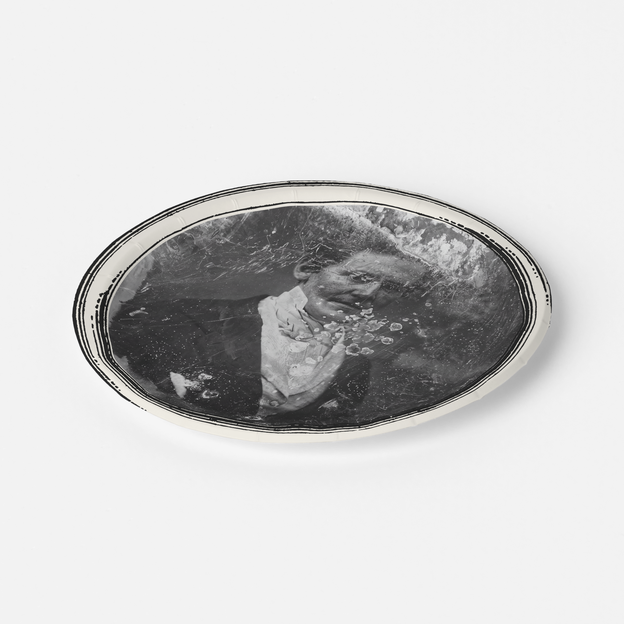 Le Docteur ghost daguerreotype paper plate, angled
