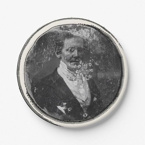 Ghost appetizer plate set 9 inch — Le Docteur daguerreotype design