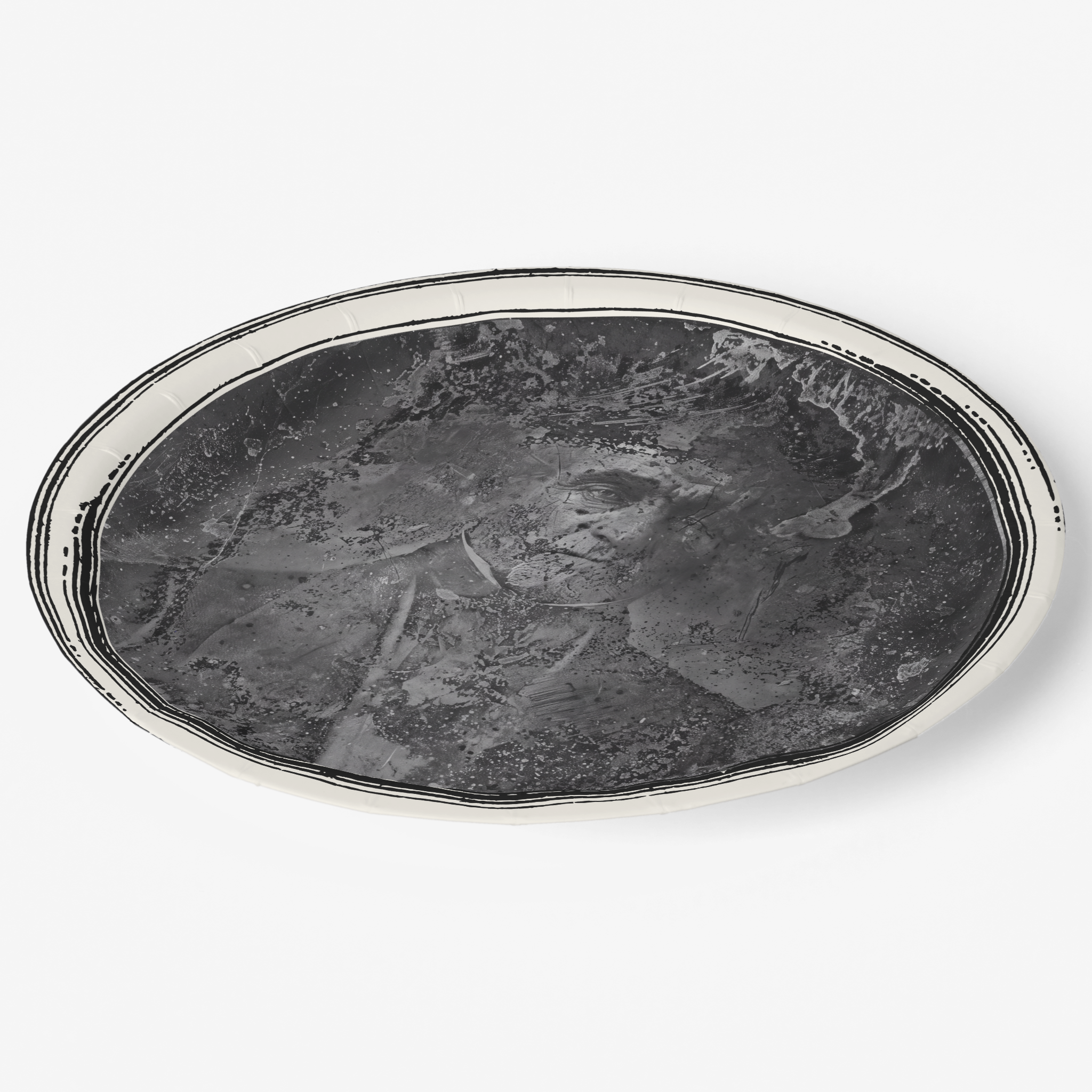 Le Colonel ghost daguerreotype paper plate, angled