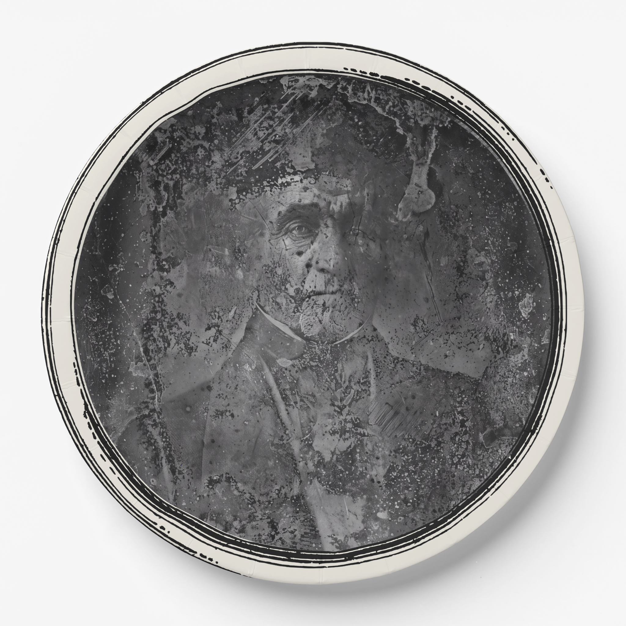 Ghost appetizer plate set 9 inch — Le Colonel daguerreotype design