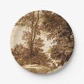 Sepia landscape paper plate
