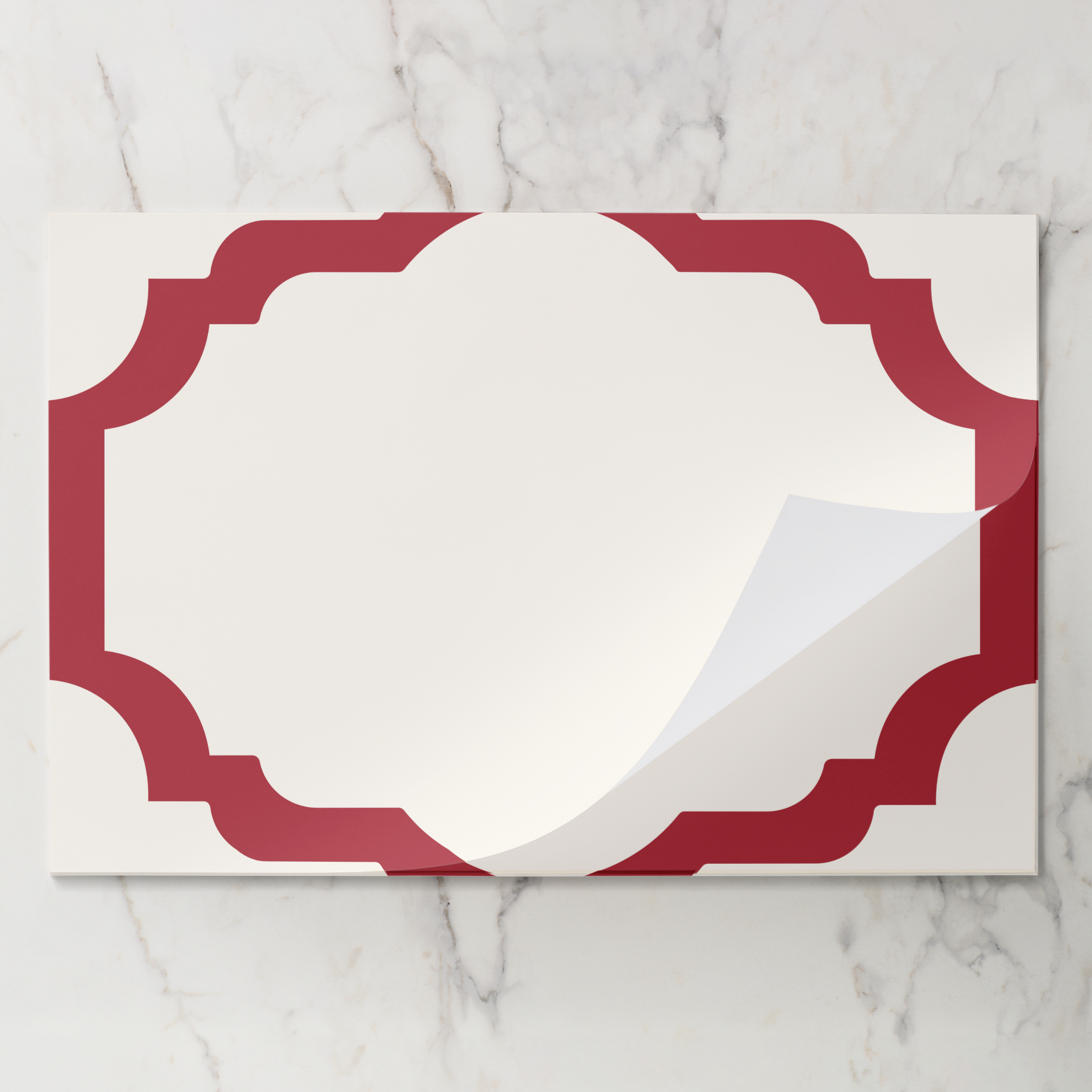 Les Classiques Holiday Red Scallop Paper Placemat