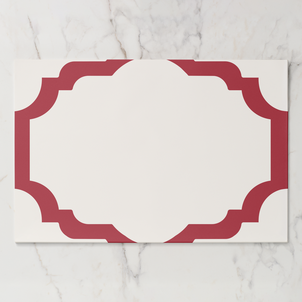 Les Classiques Holiday Red Scallop Paper Placemat