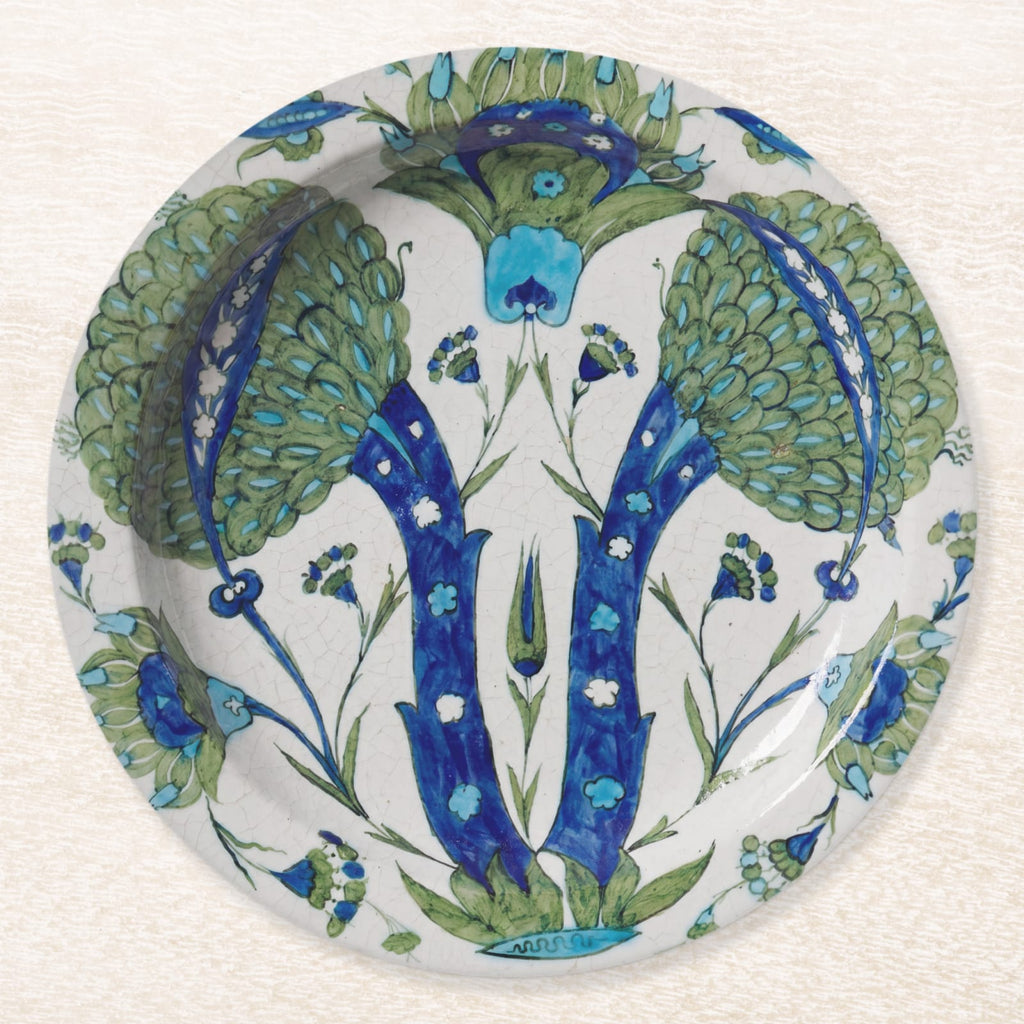 Iznik Floral Paper Coasters — front