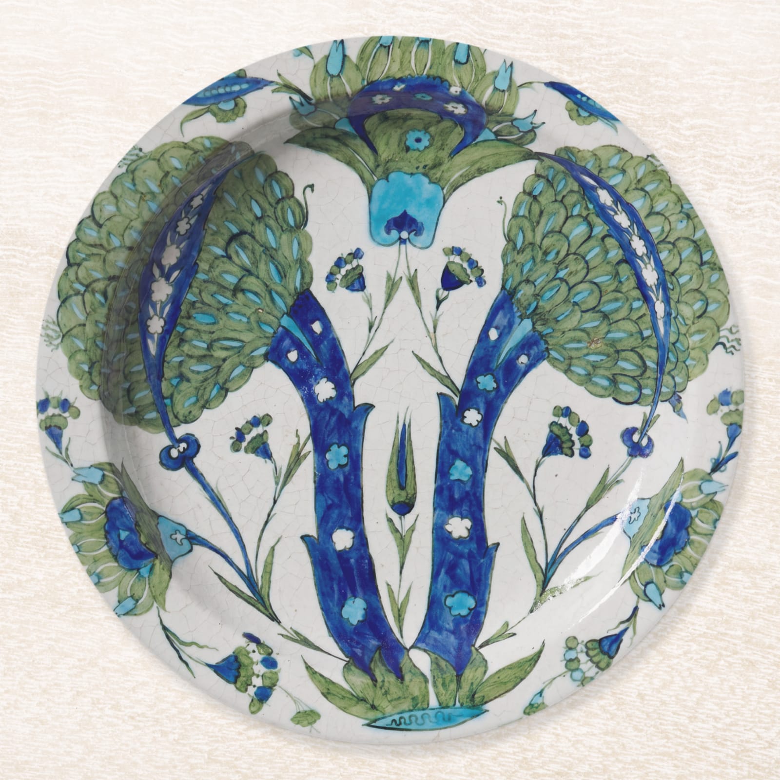 Iznik Floral Paper Coasters — front