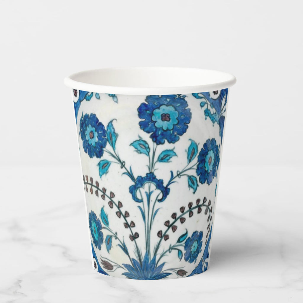 Iznik Floral Paper Party Cup — front