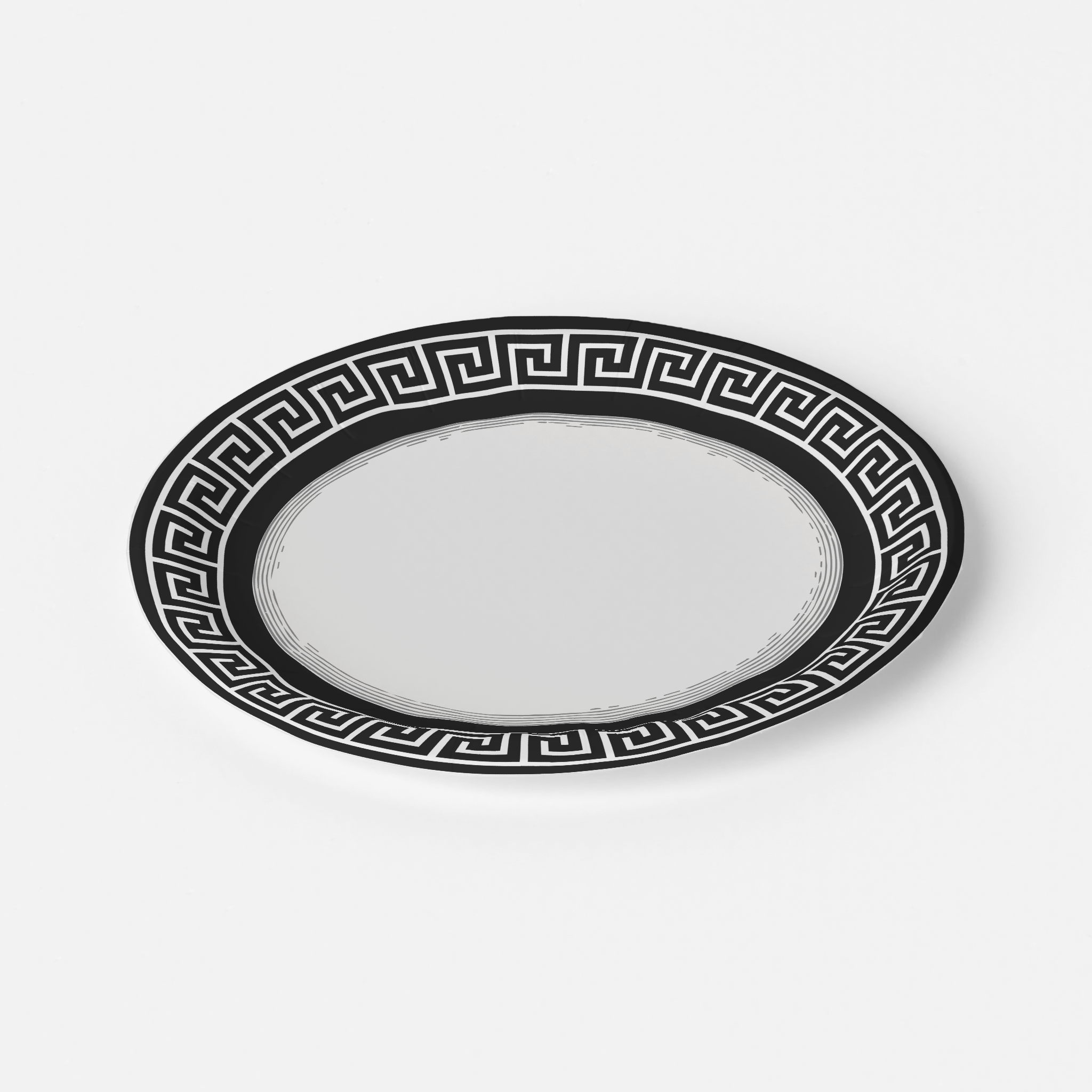 Classic Greek Key Paper Plate