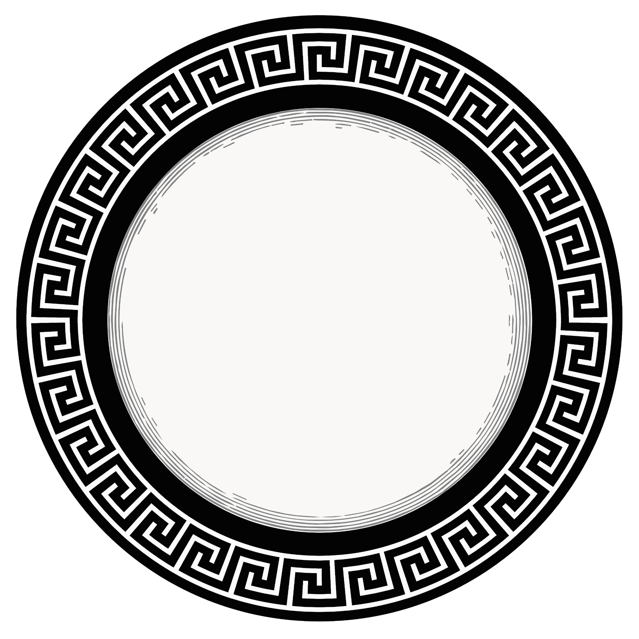 Classic Greek Key Paper Plate