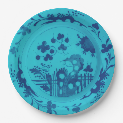 La Chinoiserie Lagoon chinoiserie garden paper plate