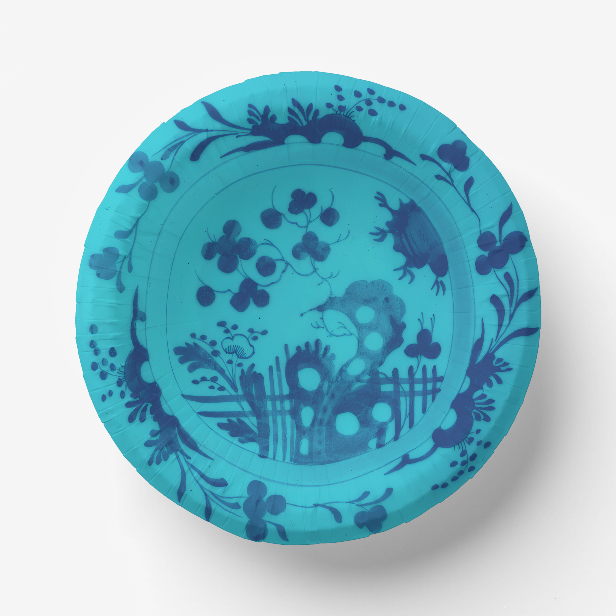 La Chinoiserie Lagoon chinoiserie garden paper plate