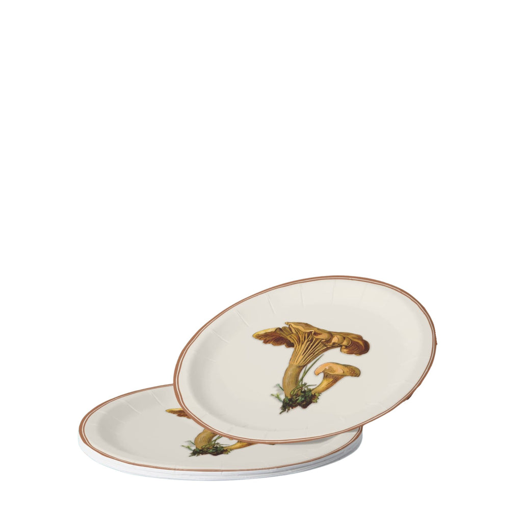 Chanterelle plates in a stack