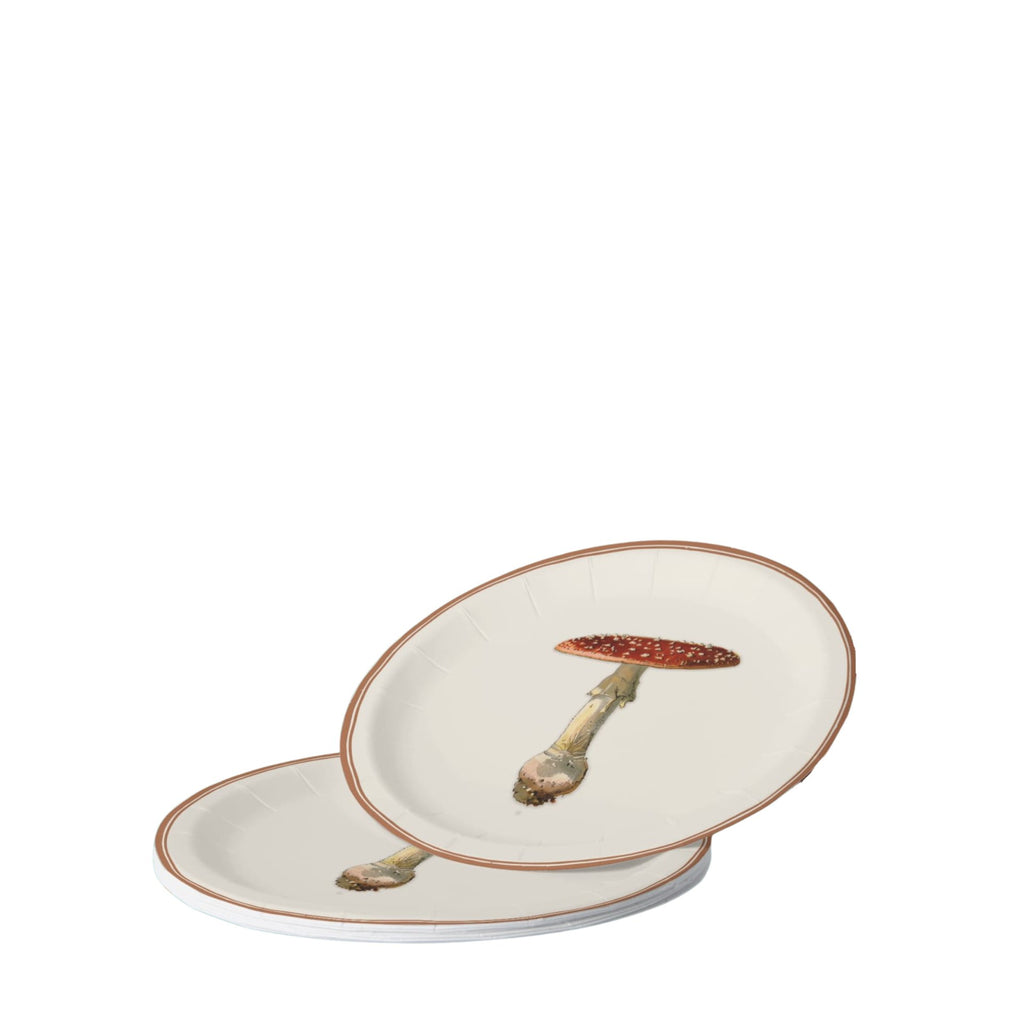 Fly agaric plates in a stack