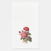 Les Fleurs Crimson guest towel