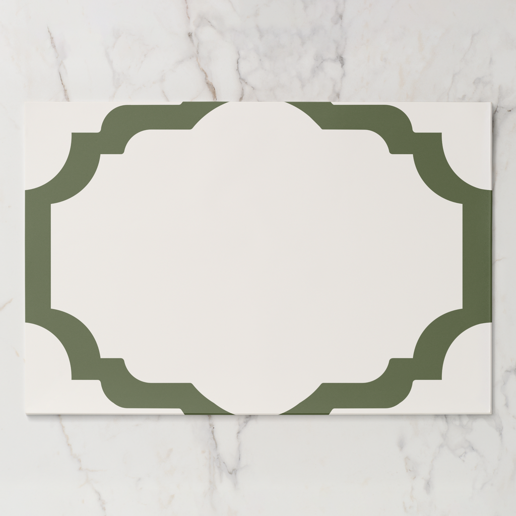 Les Classiques Olive Scallop Paper Placemat