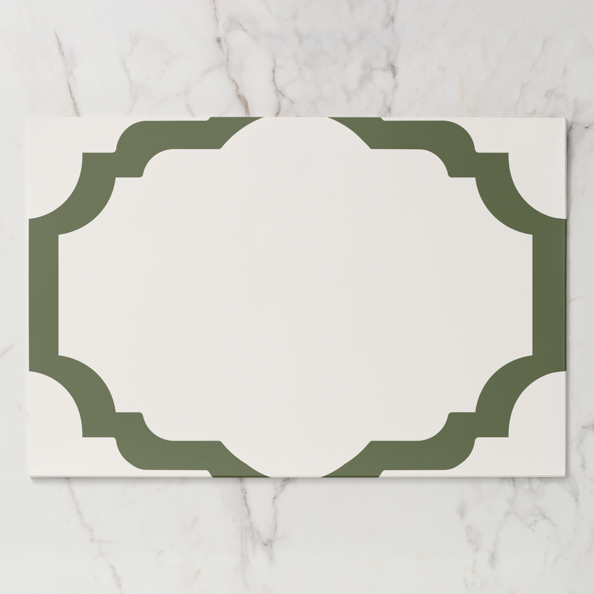 Les Classiques Olive Scallop Paper Placemat