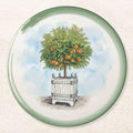 Le Jardin Français Orange Topiary Paper Coasters — front