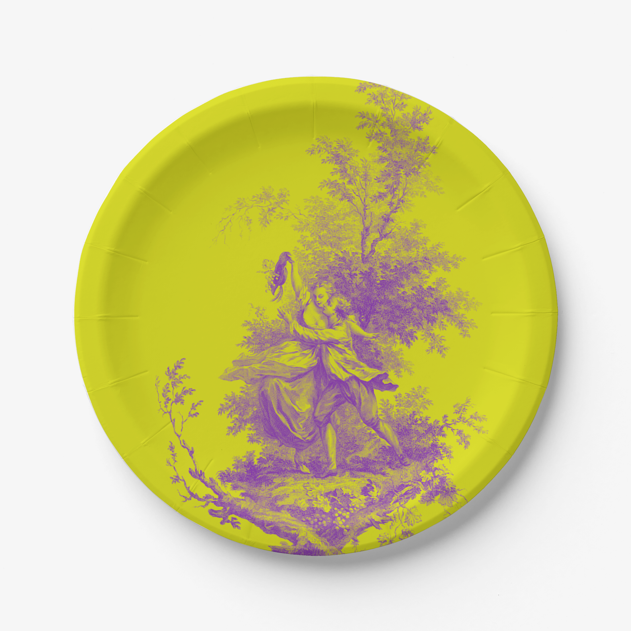 Toile Paper Plates French Pastoral