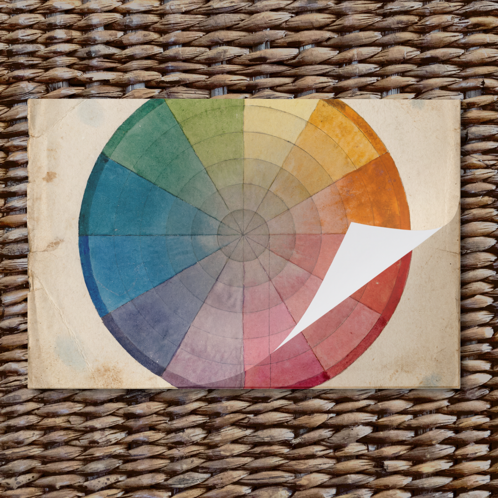 Color wheel on a textured paper tear away placemat